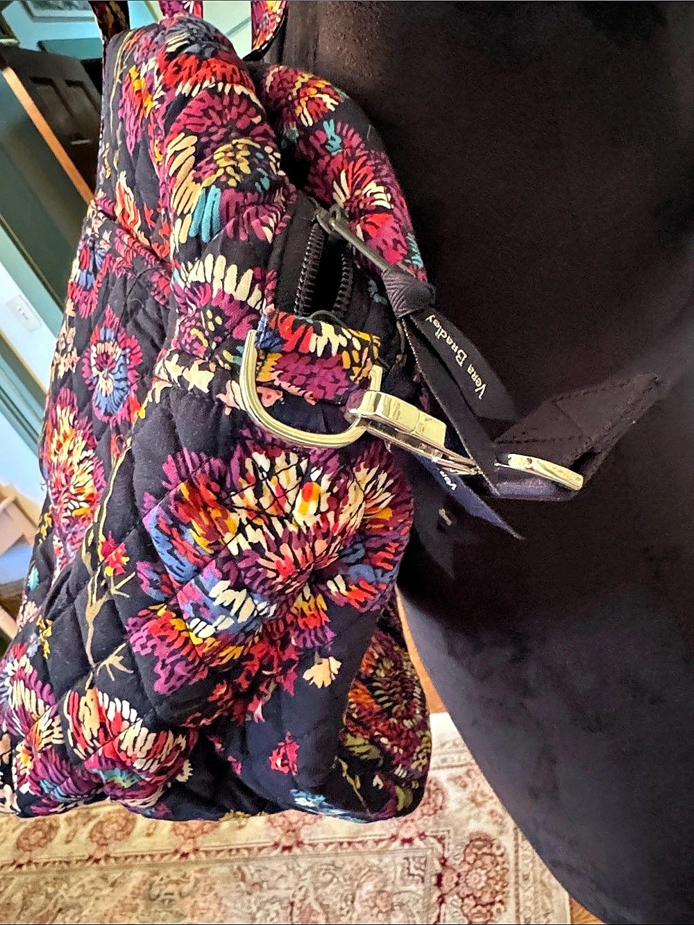 Vera Bradley Floral Travel Bag in Black & Multicolor - Picture 6 of 10